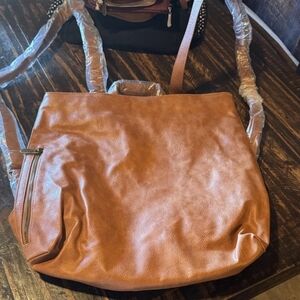 Thirty-One Tan Leather Backpack